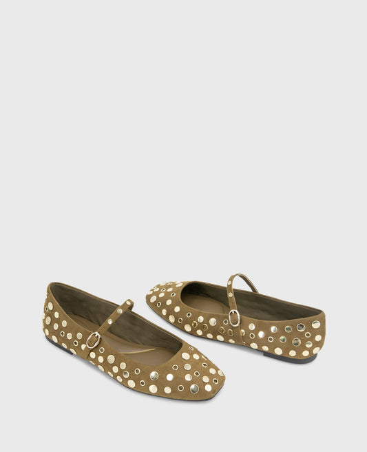 Jasper Suede Stud Ballet Flat