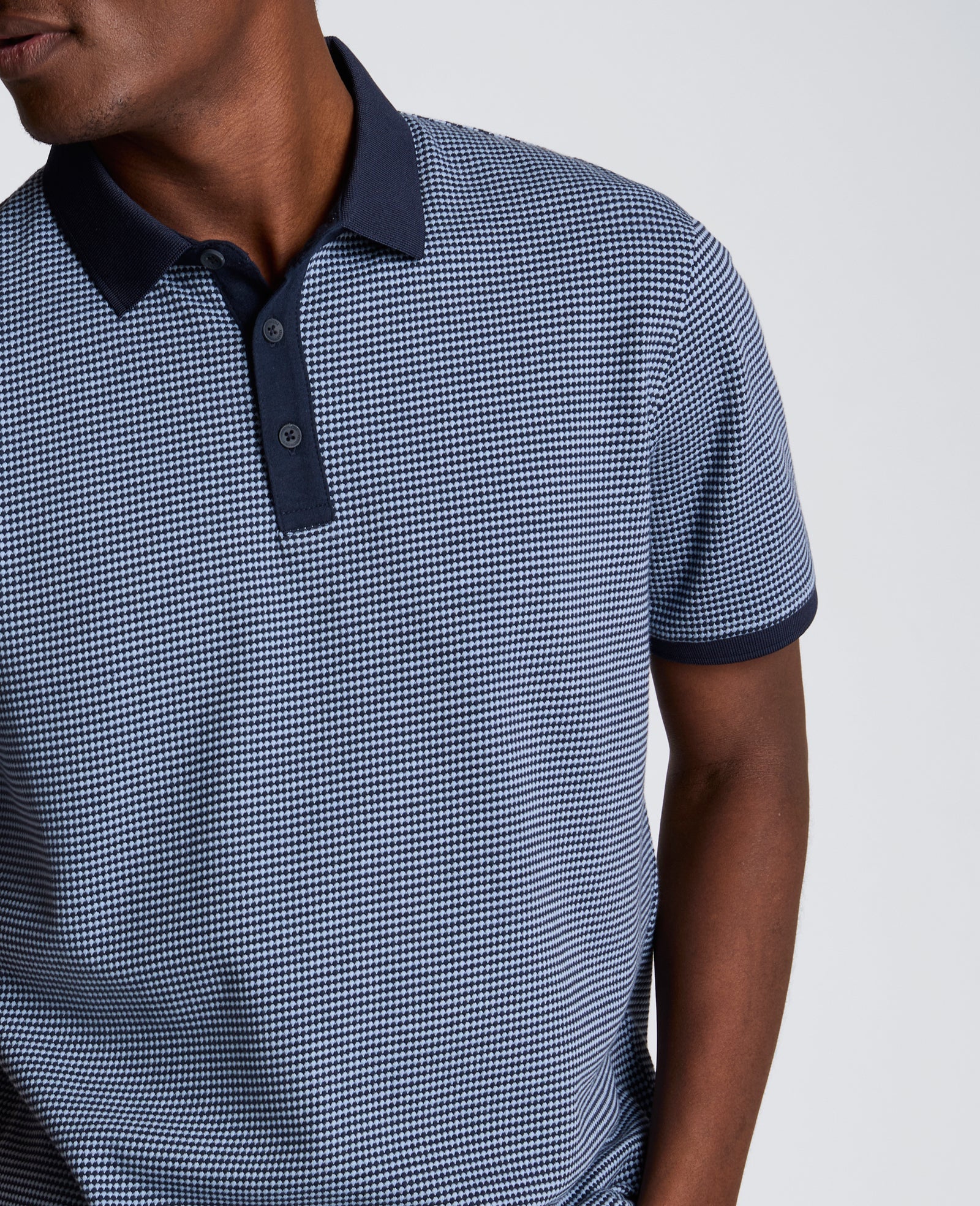 Contrast Placket Button Polo