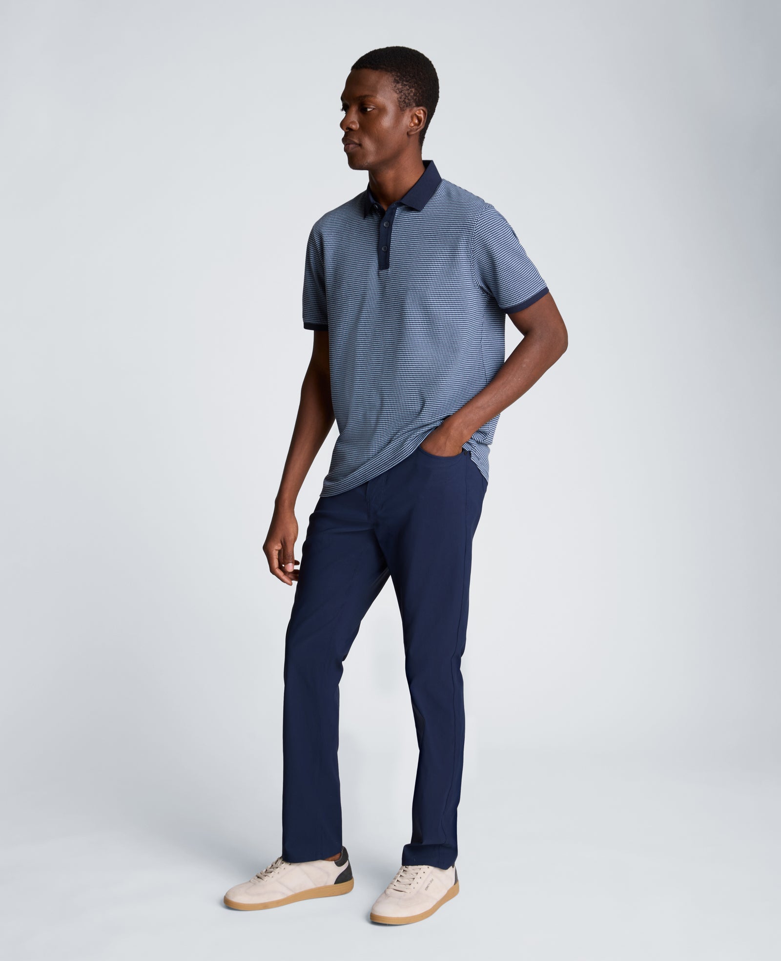 Contrast Placket Button Polo