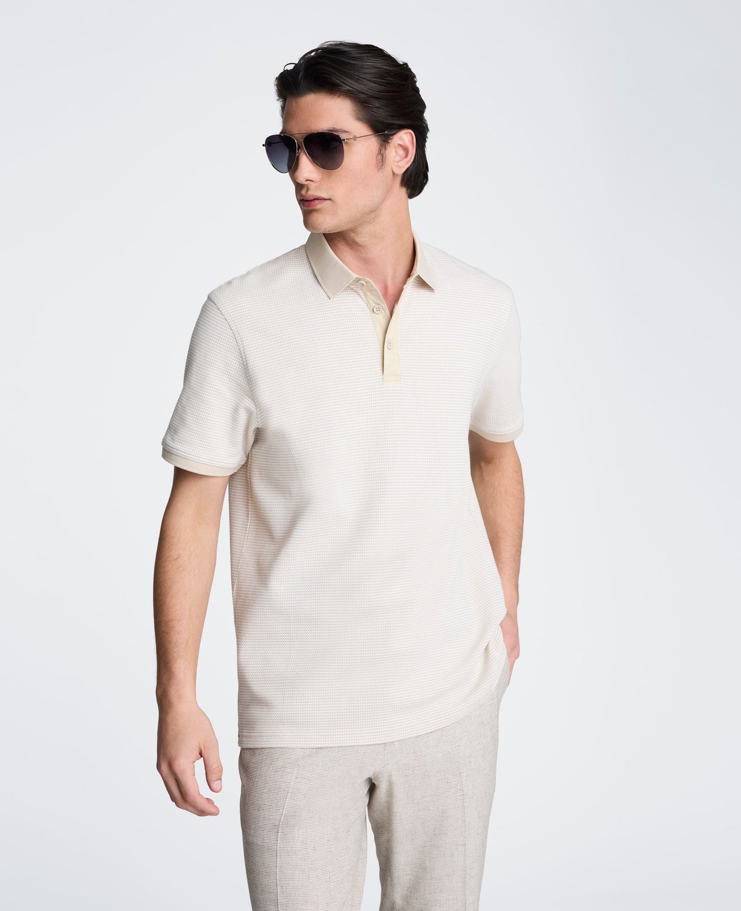 Contrast Placket Button Polo