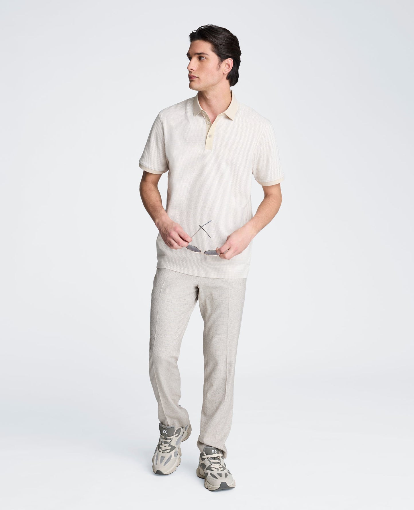 Contrast Placket Button Polo