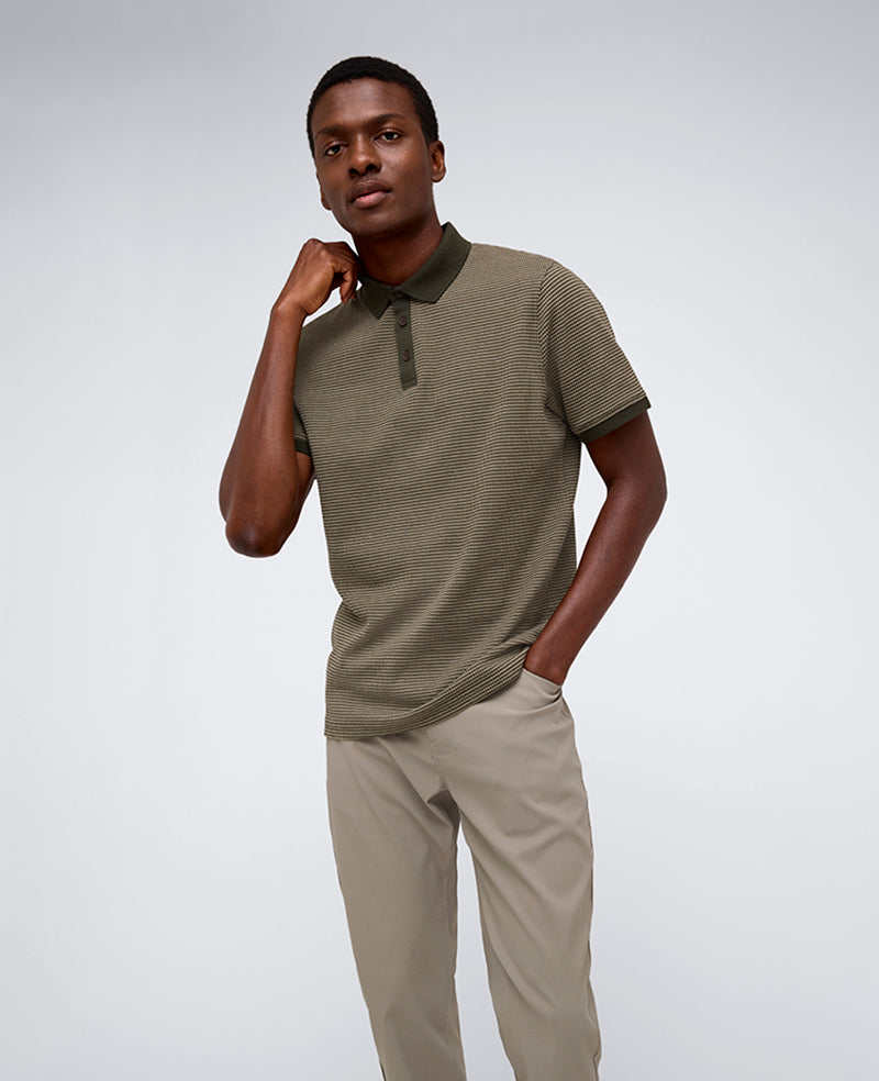 Contrast Placket Button Polo