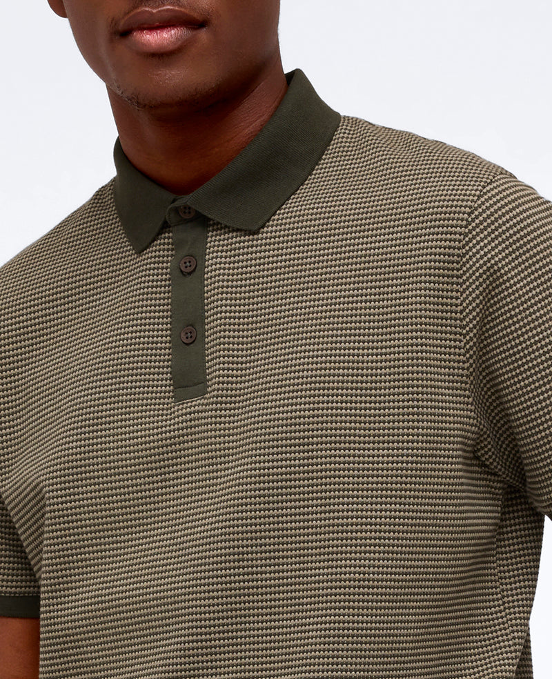 Contrast Placket Button Polo