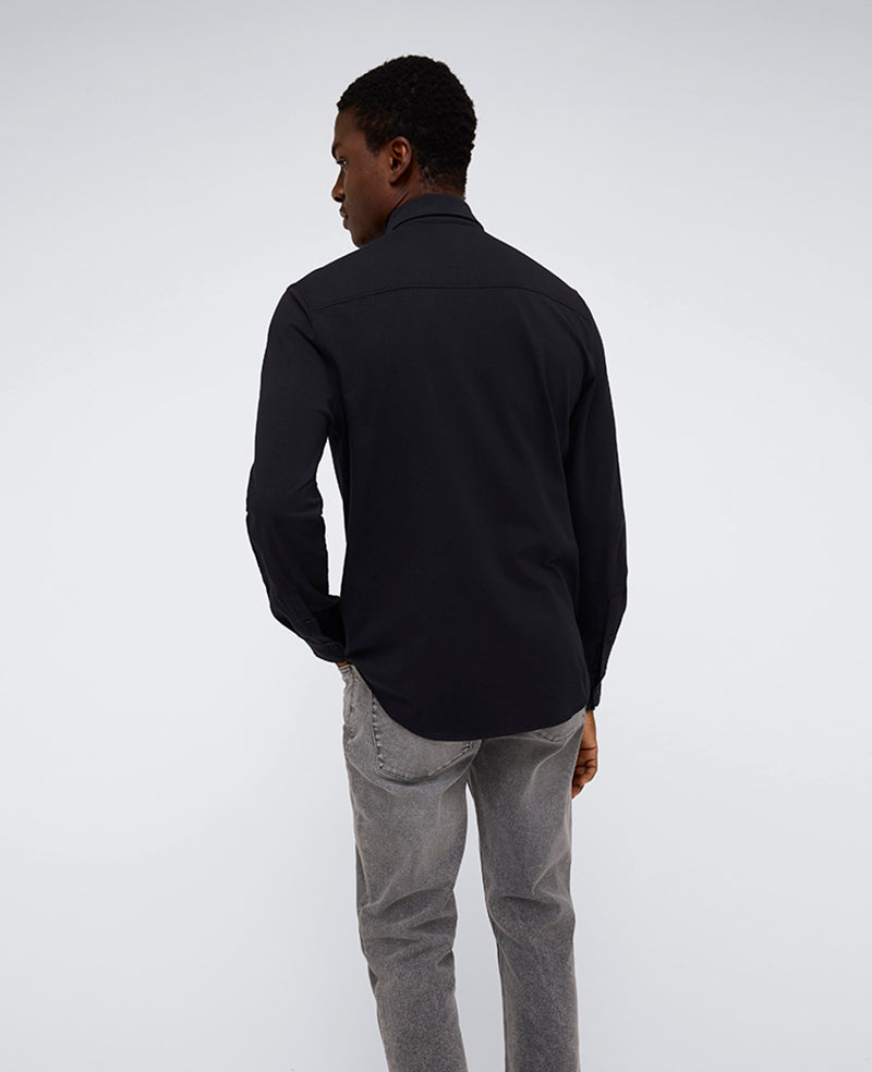 Long Sleeve Button Down Stretch Shirt with Pocket