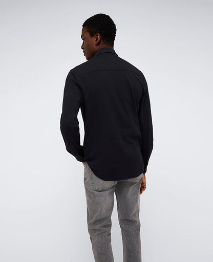 Long Sleeve Button Down Stretch Shirt with Pocket