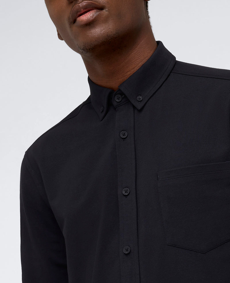 Long Sleeve Button Down Stretch Shirt with Pocket