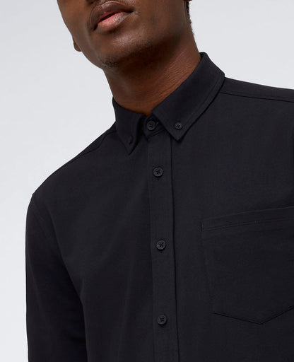 Long Sleeve Button Down Stretch Shirt with Pocket