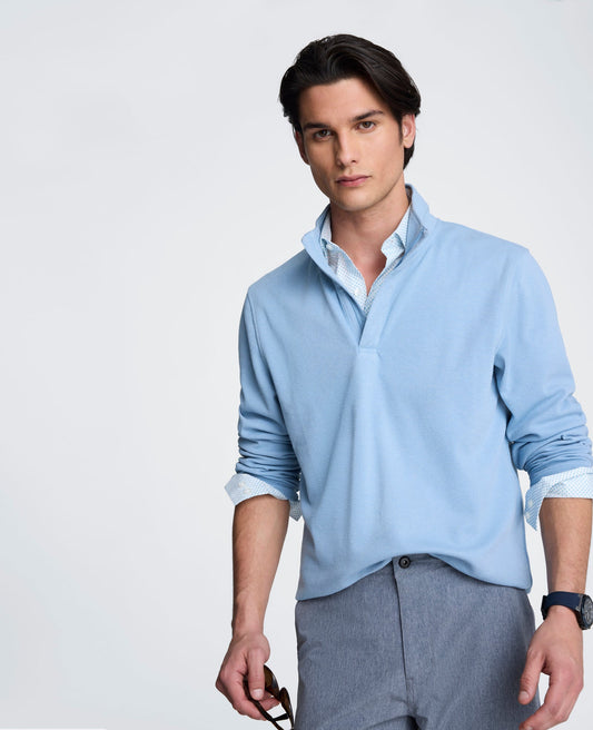 Hidden Placket Quarter Zip Sweater