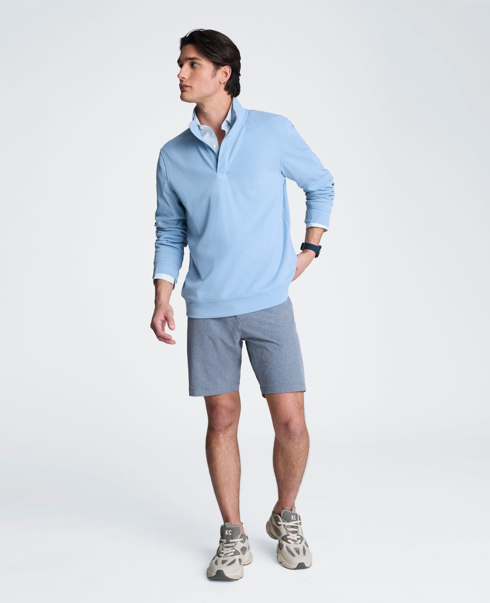 Hidden Placket Quarter Zip Sweater