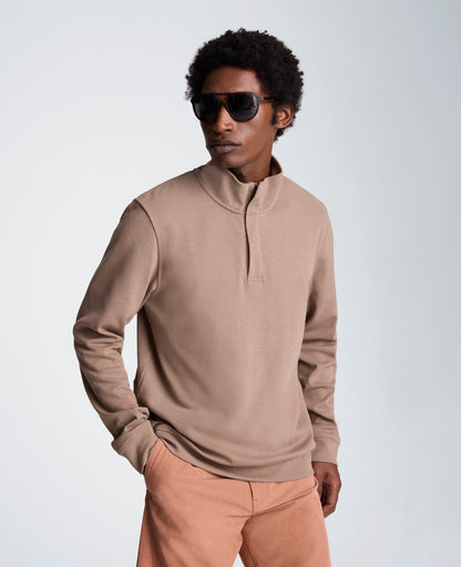 Hidden Placket Quarter Zip Sweater