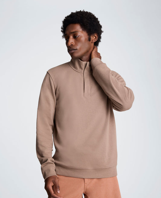 Hidden Placket Quarter Zip Sweater