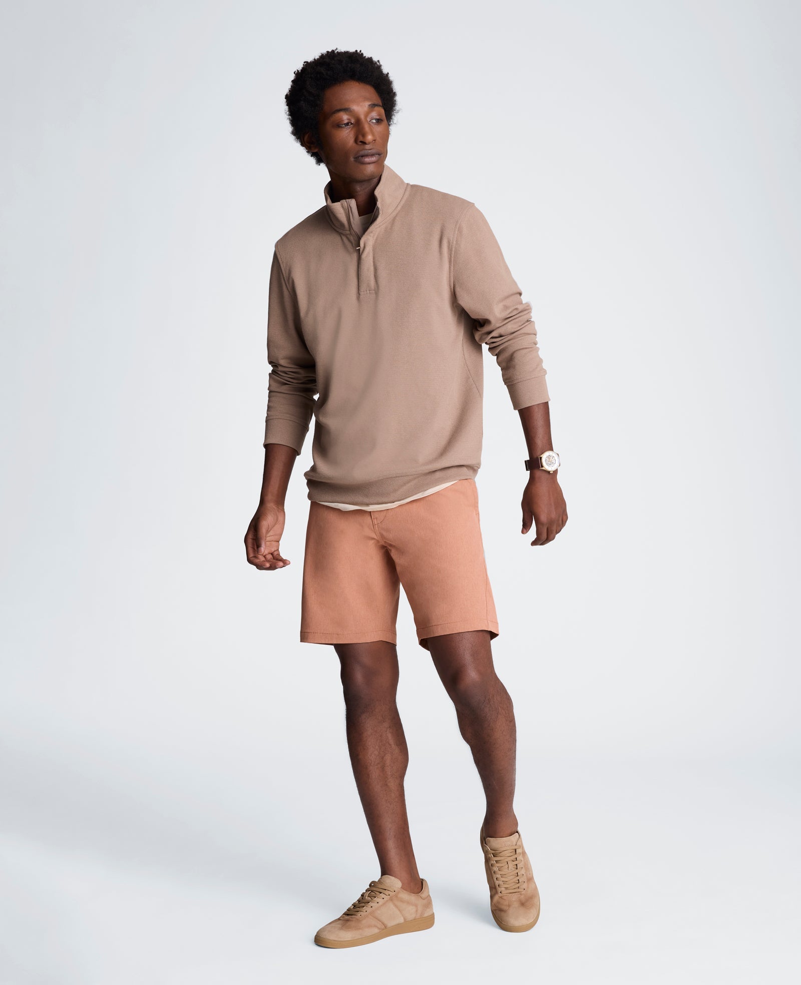 Hidden Placket Quarter Zip Sweater