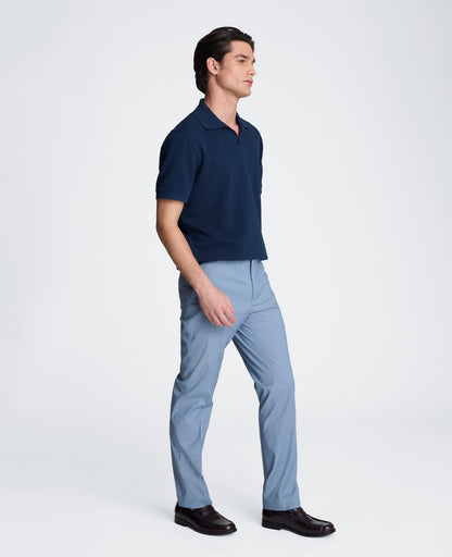 Short Sleeve Johnny Collar Polo with Ribbing