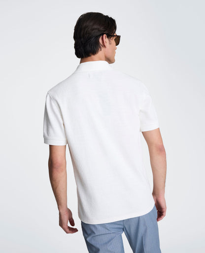 Short Sleeve Johnny Collar Polo with Ribbing