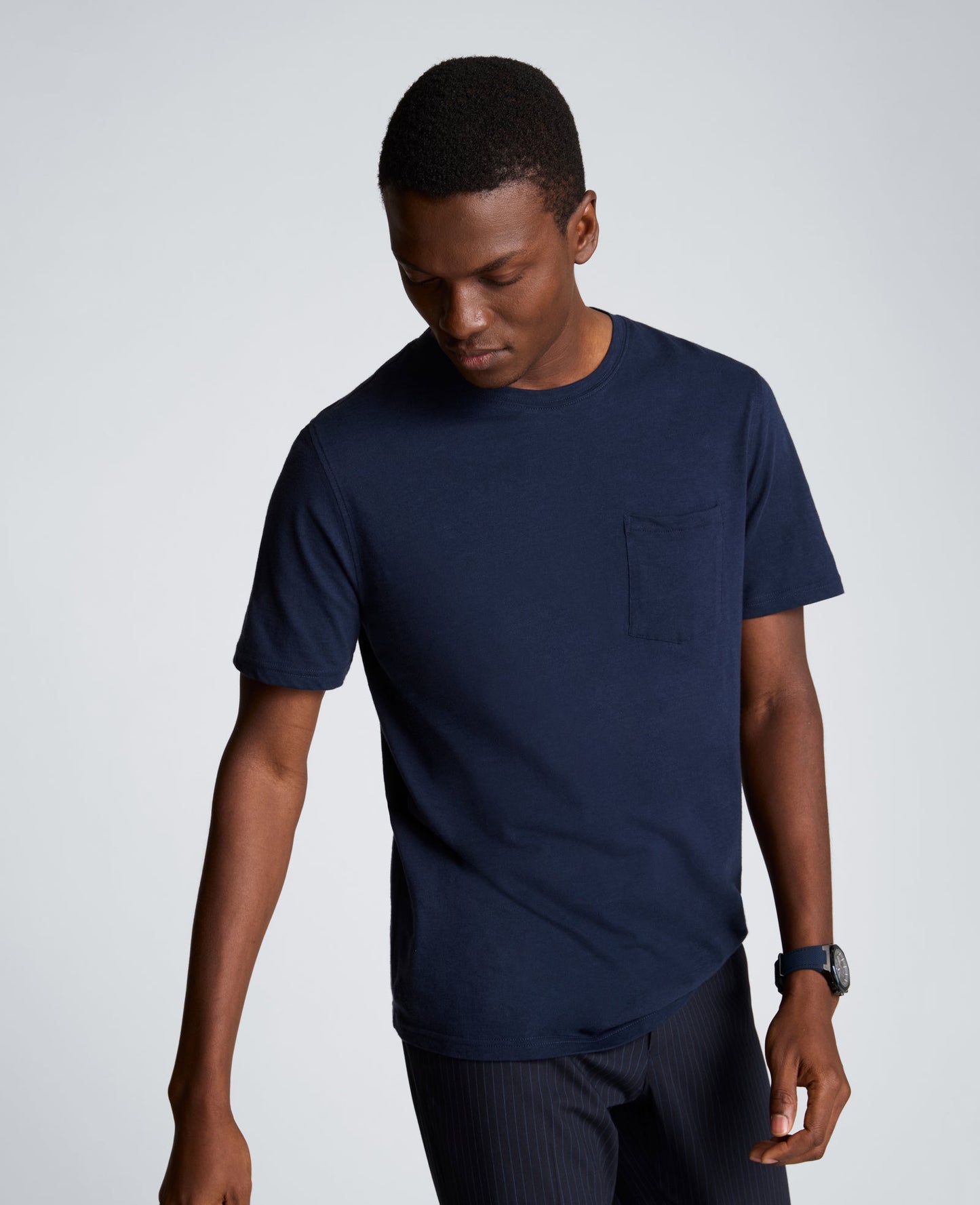 Crew Neck Tee with Pocket