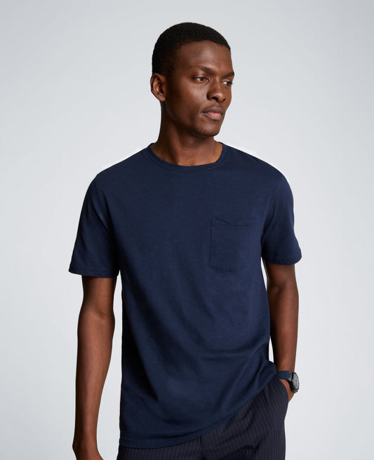 Crew Neck Tee with Pocket