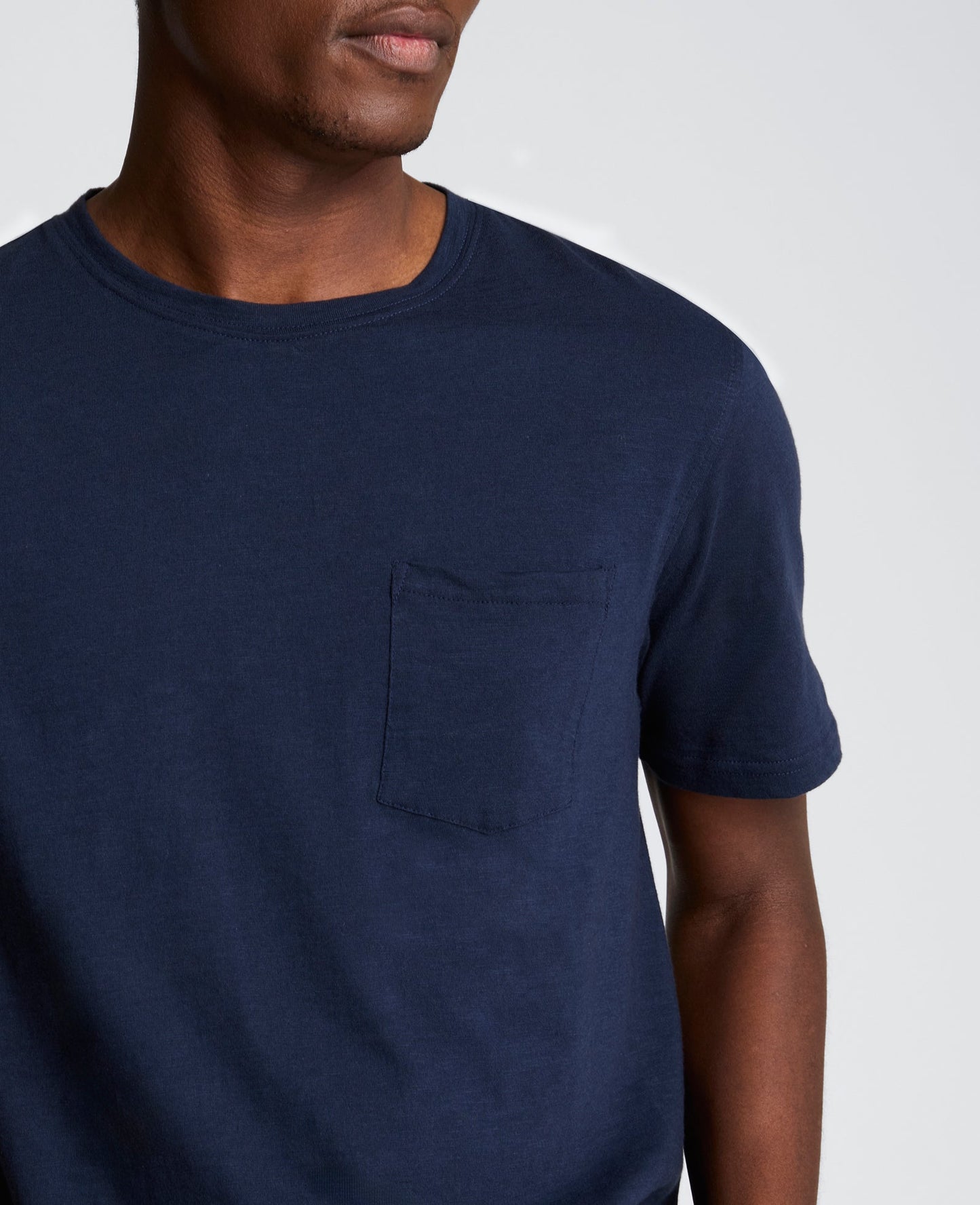 Crew Neck Tee with Pocket
