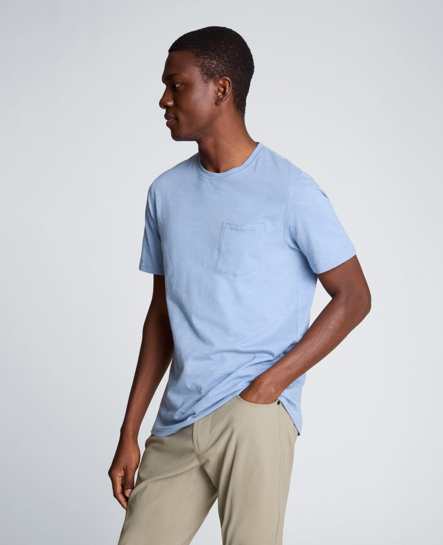 Crew Neck Tee with Pocket