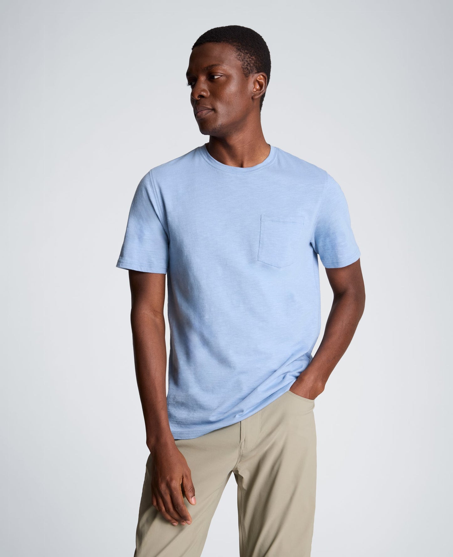 Crew Neck Tee with Pocket