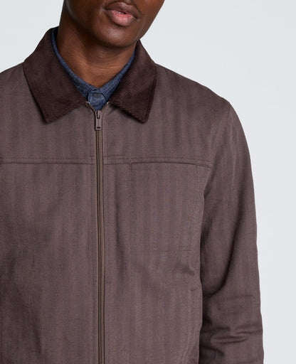 Zip Front Trucker With Contrast Collar