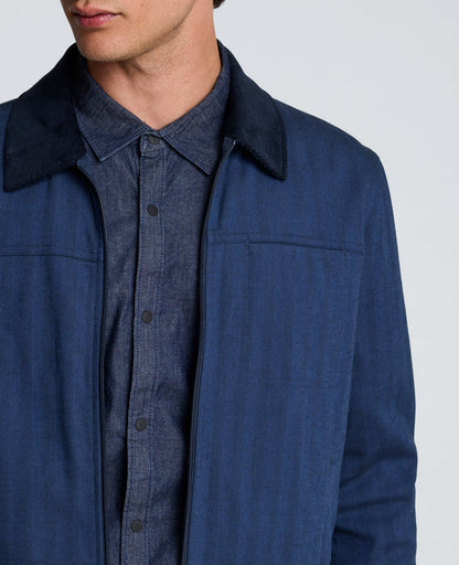 Zip Front Trucker With Contrast Collar