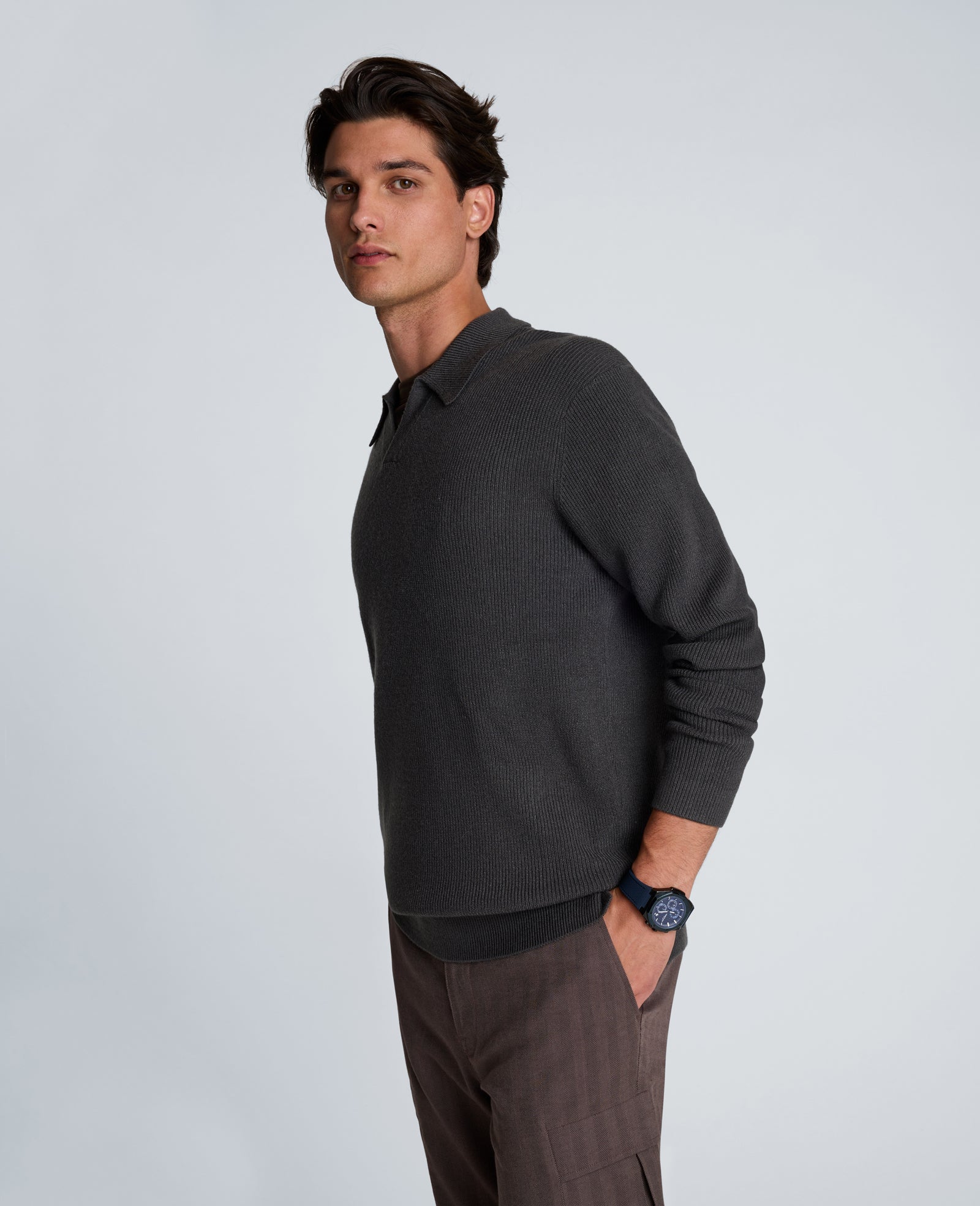 Long Sleeve Johnny Collar Polo