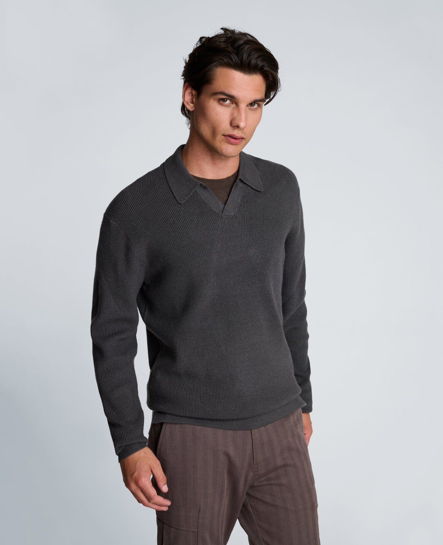 Long Sleeve Johnny Collar Polo