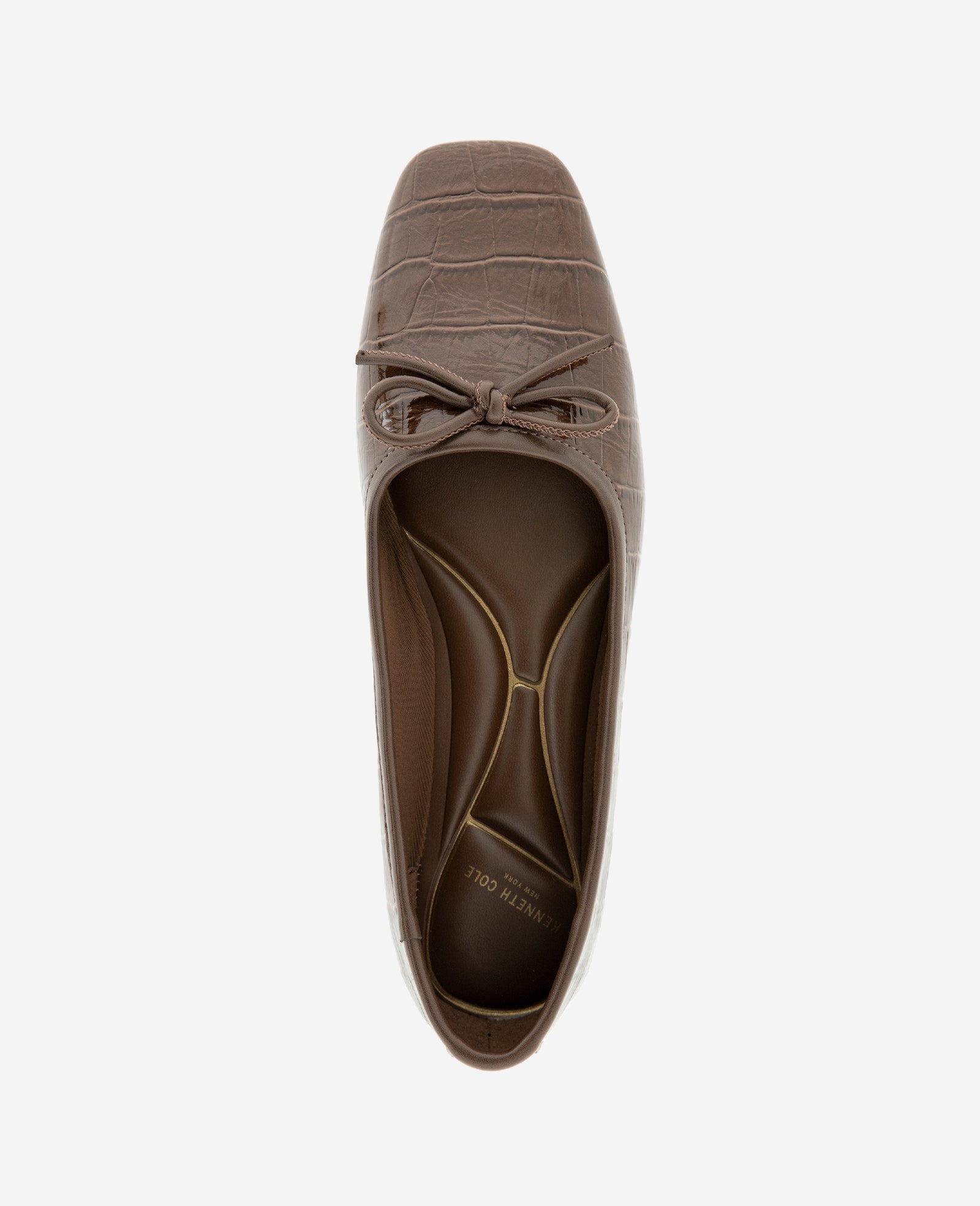 Carriah Embossed Croco Bow Tie Ballet Flat