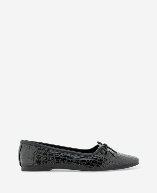 Carriah Embossed Croco Bow Tie Ballet Flat