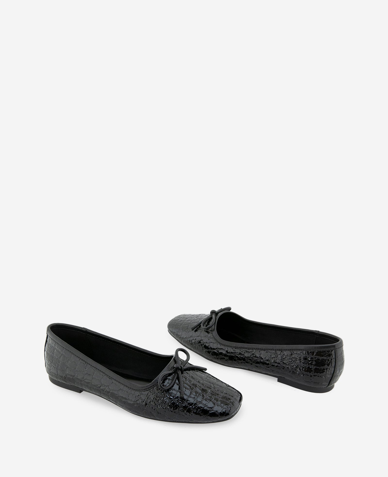 Carriah Embossed Croco Bow Tie Ballet Flat