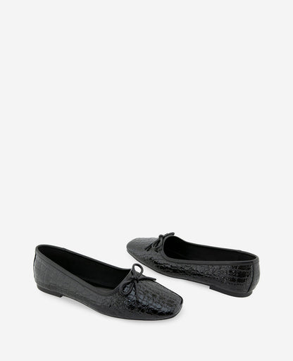 Carriah Embossed Croco Bow Tie Ballet Flat