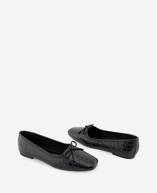 Carriah Embossed Croco Bow Tie Ballet Flat
