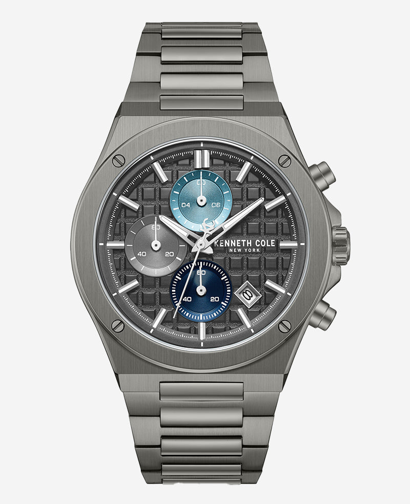 Dress Sport Chronograph Multi Tone Dial Stainless Steel Bracelet Watch