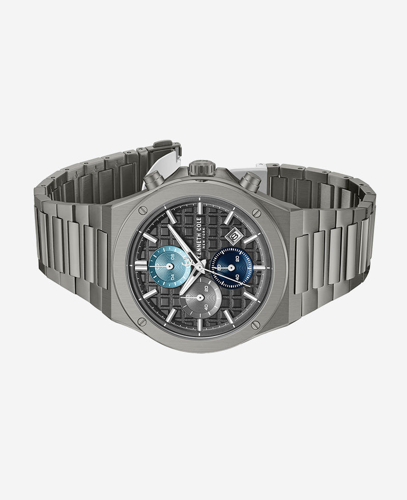 Dress Sport Chronograph Multi Tone Dial Stainless Steel Bracelet Watch