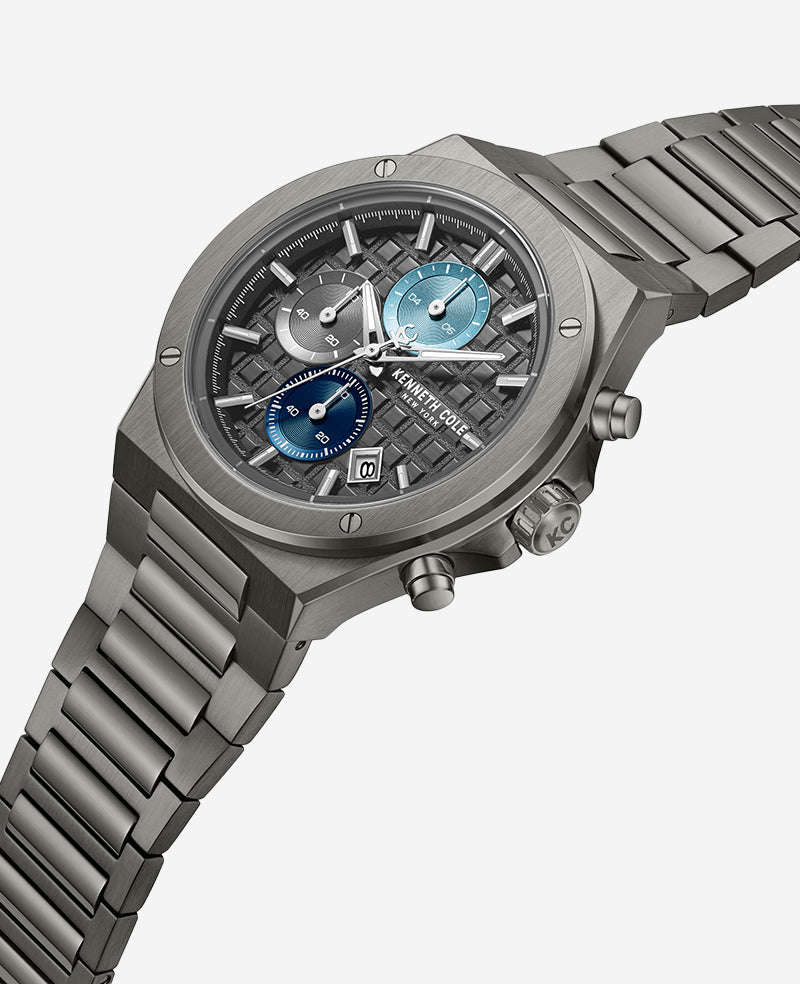 Dress Sport Chronograph Multi Tone Dial Stainless Steel Bracelet Watch