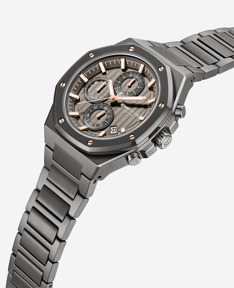 Dress Sport Chronograph Two-Tone Stainless Steel Bracelet Watch