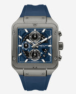Skeleton Automatic Blue Silicone Strap Watch