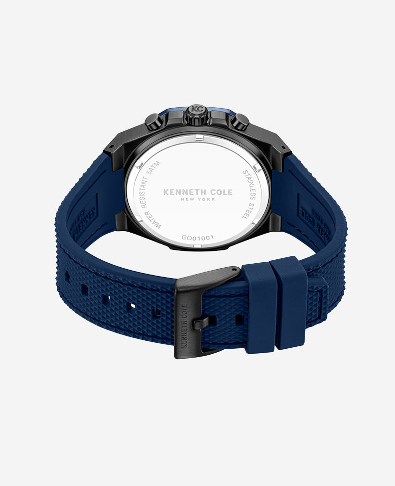 Dress Sport Chronograph Two-Tone Silicone Strap Watch