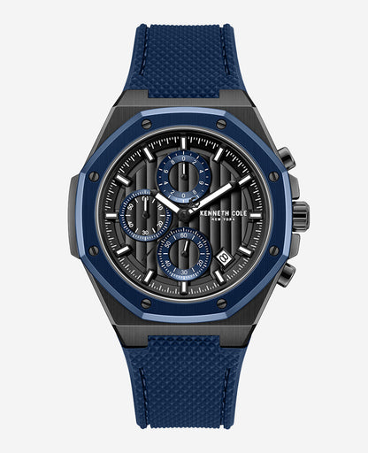Dress Sport Chronograph Two-Tone Silicone Strap Watch