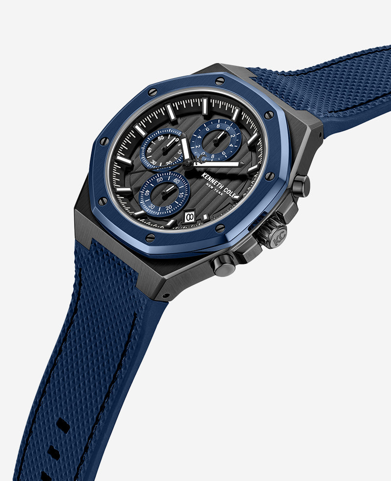 Dress Sport Chronograph Two-Tone Silicone Strap Watch