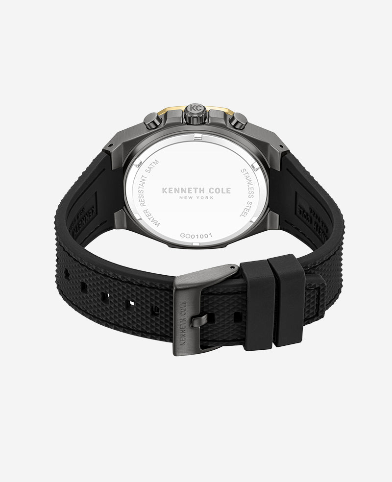 Dress Sport Chronograph Two-Tone Silicone Strap Watch