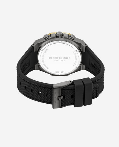 Dress Sport Chronograph Two-Tone Silicone Strap Watch