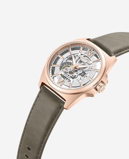 Skeleton Automatic Strap Watch