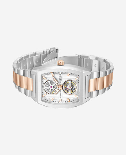 Skeleton Automatic Two-Tone Stainless Steel Bracelet Watch