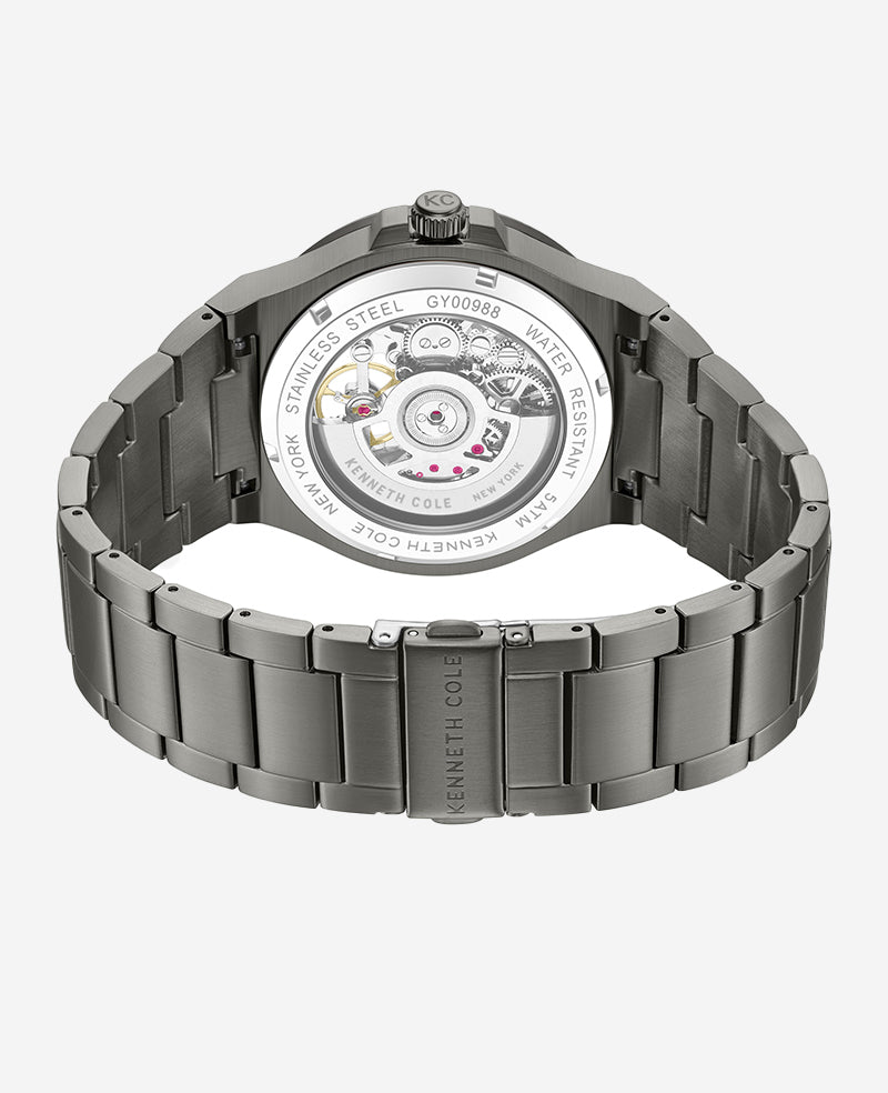 Automatic Gun Metal Stainless Steel Bracelet Watch