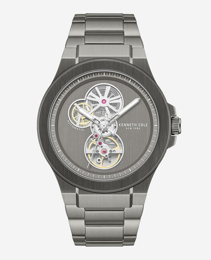 Automatic Gun Metal Stainless Steel Bracelet Watch