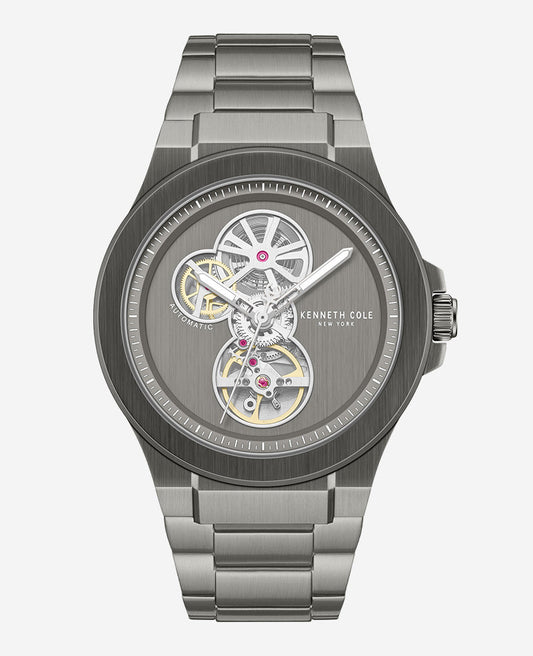 Automatic Gun Metal Stainless Steel Bracelet Watch