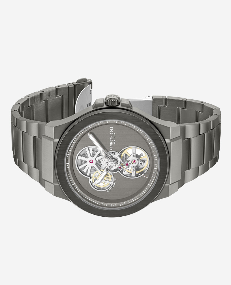 Automatic Gun Metal Stainless Steel Bracelet Watch