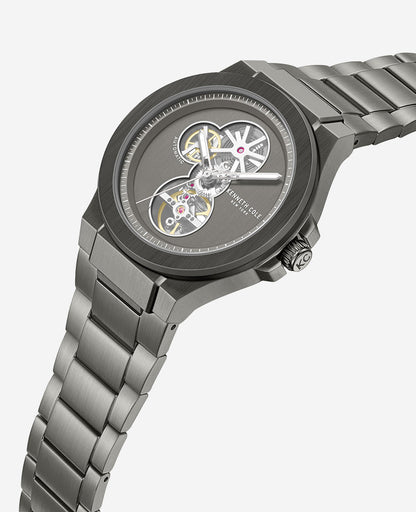 Automatic Gun Metal Stainless Steel Bracelet Watch
