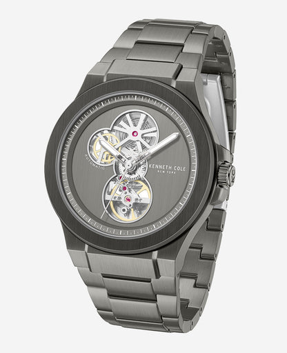 Automatic Gun Metal Stainless Steel Bracelet Watch